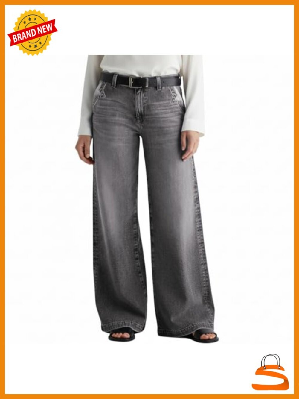 Wide Leg Baggy Jeans Mid Rise Straight Leg Relaxed Fit Loose Casual Denim